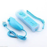 Built in Motion Plus Remote and Nunchuck Controller+Case for Nintendo Wii&Wii U (Blue)