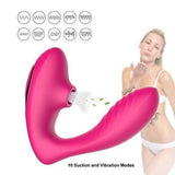 Clitoral Sucking Vibrator, G Spot Clit Dildo Vibrators Waterproof, Rechargeable Clitoris Stimulator with 10 Suction & Vibration Patterns (Pink)