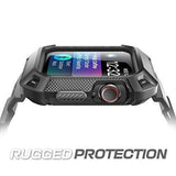SupCase Rugged Protective Case for Apple Watch 4 / Watch 5 [44mm], with Strap Bands, Black