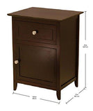 Winsome 92815 Eugene Accent Table, 18.9 inches, Espresso