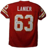 Willie Lanier Autographed Kansas City Chiefs XL Red Jersey HOF JSA