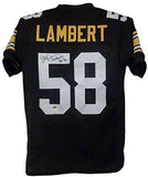Jack Lambert Autographed Pittsburgh Steelers Black XL Jersey HOF JSA