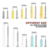 Plastic Drywall Wall Anchors Screw Assortment Kit 300 Pieces