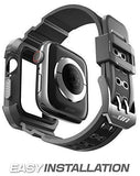 SupCase Rugged Protective Case for Apple Watch 4 / Watch 5 [44mm], with Strap Bands, Black