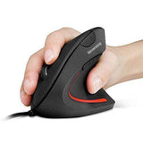 Wired Vertical Mouse, Optical Ergonomic Mouse with 4 Adjustable DPI 800/1200/2000/3200, 6 Buttons USB Computer Mouse with 4 Colors LED Light