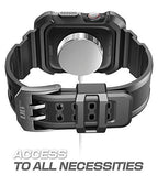 SUPCASE [Unicorn Beetle Pro] Case for Apple Watch 3, Rugged Protective Case with Strap Bands for Apple Watch Series 3 2017 Edition (Black)