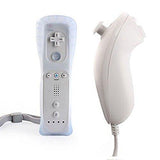 Wii Controller,Yudeg Wii Remote and Nunchuck Controllers with Silicon Case for Wii and Wii U（not motion plus） (White)