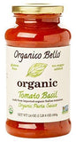 Organico Bello - Organic Gourmet Pasta Sauce - Tomato Basil - 24oz (Pack of 3) - Non GMO, Whole 30 Approved, Gluten Free