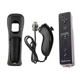 Wii Motion Controller, Built in Motion Plus Remote and Nunchuck with Protective Case for Nintendo Wii Wii U(Black)