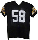 Jack Lambert Autographed Pittsburgh Steelers Black XL Jersey HOF JSA