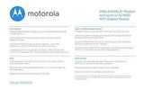 MOTOROLA VDSL2/ADSL2+ Modem + WiFi AC1600 Gigabit Router, Model MD1600, for Non-Bonded