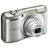 Nikon COOLPIX A10 16.1MP 5x Optical Zoom NIKKOR Glass Lens Digital Camera (Silver) + 32GB SDHC High Speed Memory Card+ AA Spare Batteries