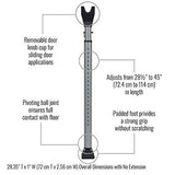 SABRE HS-DSB Door Security Bar – Adjustable 2-in-1 Home Security Door Bar, Strong Scratch-Proof Grip,Removable Door Knob Top for Use on Sliding Doors