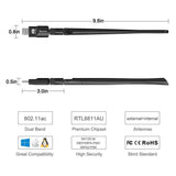 USB Wifi Adapter 1200Mbps TECHKEY USB 3.0 Wifi Dongle 802.11 ac Wireless Network Adapter