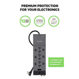 Belkin 12-Outlet Power Strip Surge Protector w/ Flat Plug, 10ft Cord – Ideal for Computers, Home Theater, Appliances, Office Equipment (4156 Joules)