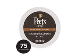 Peet's Coffee Major Dickason's Blend Dark Roast Coffee K-Cup Coffee Pods (75 Count)