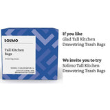 Solimo Tall Kitchen Drawstring Trash Bags, 13 Gallon, 120 Count