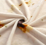 CASOFU Burritos Blanket, Burritos Tortilla Blanket, Food Flour Tortilla Throw Blankets, Soft and Comfortable Giant Round Taco (Burrito-a, 47 inches)