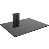 WALI CS201-1 Floating Wall Mounted Shelf with Strengthened Tempered Glasses, black