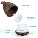 URPOWER Essential Oil Diffuser 150ml Wood Grain Ultrasonic Aromatherapy Oil Diffuser with Adjustable Mist Mode Waterless Auto Shut-off Humidifier
