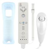 Wii Controller,Yudeg Wii Remote and Nunchuck Controllers with Silicon Case for Wii and Wii U（not motion plus） (White)