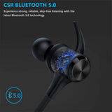 Boltune Wireless Headphones, Bluetooth 5.0 IPX7 Waterproof 16 Hours Playtime Bluetooth Headphones, with Magnetic Connection, Sports Earphones