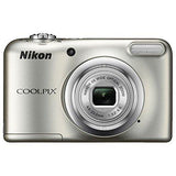 Nikon COOLPIX A10 16.1MP 5x Optical Zoom NIKKOR Glass Lens Digital Camera (Silver) + 32GB SDHC High Speed Memory Card+ AA Spare Batteries