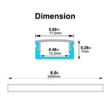 hunhun 10-Pack 6.6ft/ 2Meter U Shape LED Aluminum Channel System with Milky Cover, End Caps and Mounting Clips, Aluminum Profile