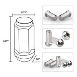 LEDKINGDOMUS Lug Nuts 1/2 x 20 Chrome, Bulge Acorn Wheel Lug Nuts 1.89" Tall 3/4" Hex Closed End , Trucks Ford Bronco Explorer F-150 Mustang 20Pcs