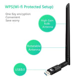 USB Wifi Adapter 1200Mbps TECHKEY USB 3.0 Wifi Dongle 802.11 ac Wireless Network Adapter