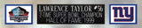 Lawrence Taylor Autographed Blue New York Giants Jersey - Beautifully Matted and Framed