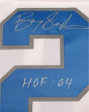 Barry Sanders Detroit Lions Autographed White Mitchell & Ness Replica Jersey