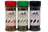 Flatiron Pepper Co, Premium Chile Flake Blends Gift Set. Four Pepper Red, Hatch Valley Green, Dark and Smoky Chipotle