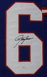 Lawrence Taylor Autographed Blue New York Giants Jersey - Beautifully Matted and Framed