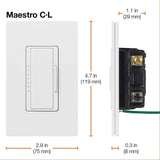 Lutron Maestro C.L Dimmer Switch for Dimmable LED, Halogen & Incandescent Bulbs, Single-Pole or Multi-Location, MACL-153M-WH, White