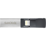 SanDisk iXpand Flash Drive 128GB for iPhone and iPad, Black/Silver, (SDIX30C-128G-GN6NE)