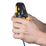 Pass-Thru Modular Wire Crimper, All-in-One Tool Cuts, Strips, Crimps, Fast and Reliable Klein Tools VDV226-110