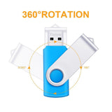 Flash Drive 16GB USB 2.0 10 Pack Swivel Blank Memory Stick Pnstaw Bulk Thumb Drive Pen Drives Jump Drive (10 Pack,Multi-Color)