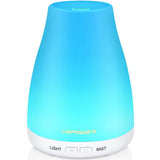 URPOWER 2nd Version Essential Oil Diffuser Aroma Essential Oil Cool Mist Humidifier with Adjustable Mist Mode,Waterless Auto Shut-off  (White)