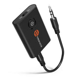 TaoTronics Bluetooth 5.0 Transmitter and Receiver, 2-in-1 Wireless 3.5mm Adapter aptX Low Latency, 2 Devices Simultaneously, For TV/Home Sound System