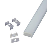 hunhun 10-Pack 6.6ft/ 2Meter U Shape LED Aluminum Channel System with Milky Cover, End Caps and Mounting Clips, Aluminum Profile