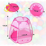 Le Papillon Pink Princess Tent Kids Ball Pit 1st Gift Toddler Girl Easy Pop Up Fold into a Carrying Case Play Tent Indoor & Outdoor Use.