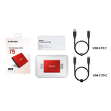Samsung T5 Portable SSD - 1TB - Metallic Red - USB 3.1 External SSD (MU-PA1T0R/WW)