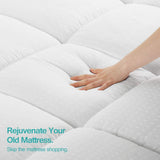 Extra Thick Mattress Topper, Cooling Mattress Pad Cover Topper, 400TC Cotton Pillow Top