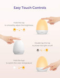 VAVA VA-CL006 Night Lights for Kids with Stable Charging Pad, ABS+PC Bedside Lamp for Breastfeeding, Touch Control&Timer Setting, White
