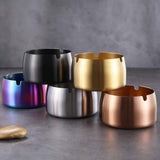 Stainless Steel Ashtray, Outdoor Indoor Ashtray, Home Office Decoration Desktop BLACK