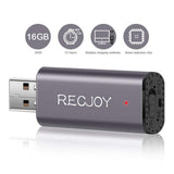 Mini Voice Recorder for Lectures Meetings RECJOY,16GB Digital Audio Recorder 72Hours Recording Device