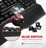 Havit Mechanical Keyboard and Mouse Combo RGB Gaming 104 Keys Blue Switches Wired USB Keyboards with Detachable Wrist Rest, Programmable Gaming Mouse