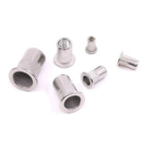 Glarks 180Pcs 304 Stainless Steel Flat Head Threaded Rivetnut Insert Nutsert Rivet Nut Assortment Kit - M3 M4 M5 M6 M8 M10