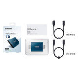 Samsung T5 Portable SSD - 500GB - USB 3.1 External SSD (MU-PA500B/AM), Blue